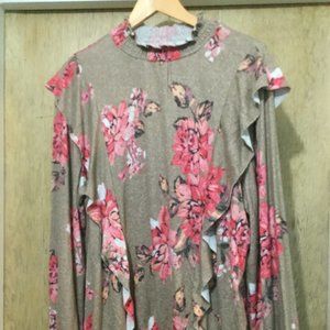 Maurices XXL ruffled sweater floral